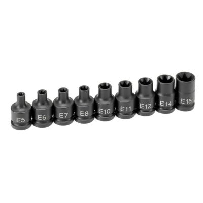 GRE1219ET image(0) - Grey Pneumatic 3/8" Drive 9 Piece External Star Impact Socket Set