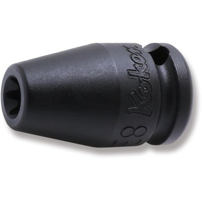KKN13425EG-E8 image(0) - Ko-ken USA 13425EG-E8 3/8 Sq. Dr. Impact TORX E8 Socket w/ Magnet - Length 32mm