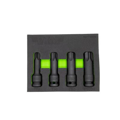 VIMIMPTX800 image(0) - VIM Tools 1/2 Inch Drive Impact TORX Drivers, T70,T80,T90,T100, One Piece Drivers,3 Inch Long