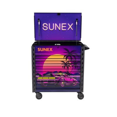 SUN8056FDBKRETRO image(0) - SUNEX Premium Full Drawer Service Cart - 80s Retro