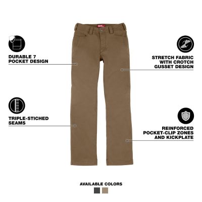 MLWF650K-10R image(1) - Milwaukee Tool Women's Work Pants - Khaki - Size  10