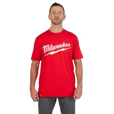MLW607R-2X image(0) - Milwaukee Tool Heavy Duty Tee - Short Sleeve Logo Red 2X