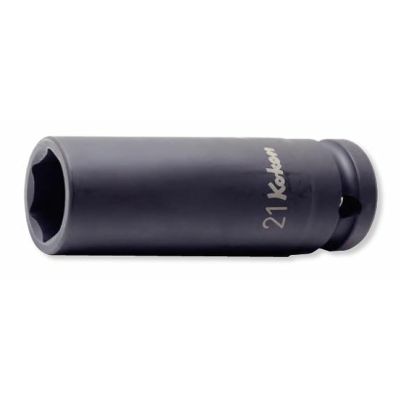 KKN14113M-21 image(0) - Ko-ken USA 14113M-21 1/2 Sq. Dr. Wheel Nut Socket 21mm 6 point Length 80mm