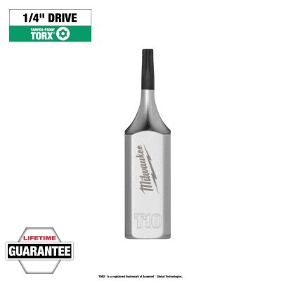 MLW45-34-1151 image(0) - Milwaukee Tool 1/4 Inch Drive T10 Tamper Proof TORX Bit Socket