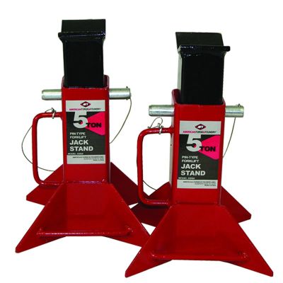 INT3305A image(0) - American Forge & Foundry Jack Stands - 5 Ton Capacity - Pin Style - Pair