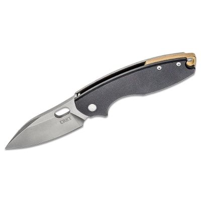 CRK5317D2 image(0) - CRKT (Columbia River Knife) Pilar III D2 Stonewash Plain Blade Folding Knife with Frame Lock G10 Handle - Black
