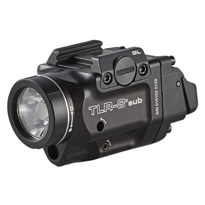 STL69411 image(0) - Streamlight TLR-8 X Sub (for GLOCK 43X/48 MOS | 43X/48 Rail) - Includes Mounting Kit with Key, High/low Paddle Switches and CR123A Lithium Battery - Box - Black