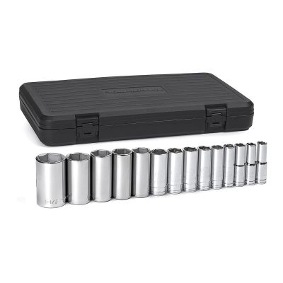 KDT80733 image(0) - GearWrench 14 Piece 1/2 Inch Drive 6 Point Deep SAE Socket Set