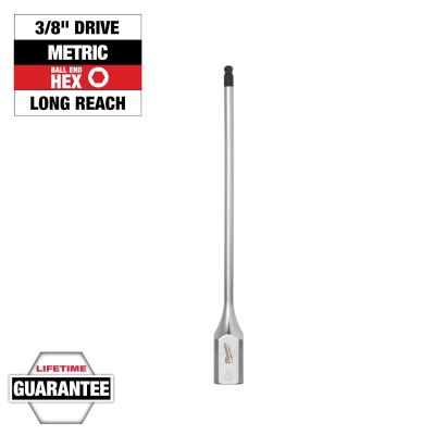 MLW45-34-1097 image(0) - Milwaukee Tool 3/8 Inch Drive 4mm Long Ball End Hex Bit Socket