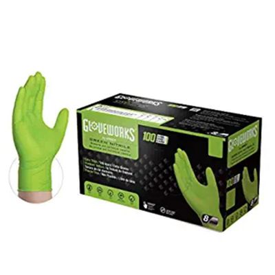 AMXGWGN48100 image(0) - Gloveworks HD Green Nitrile Diamond Grip X-Large