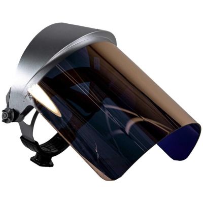 OBR2191R500 image(0) - OBERON Face Shield with Ratcheting Headgear - Heat Reflective - Window: Didymium Gold - With Lower Crown and Shield Extender