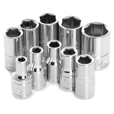 WLMW36002 image(0) - Wilmar Corp. / Performance Tool 10 Piece 1/4" Drive 6pt SAE Socket Set