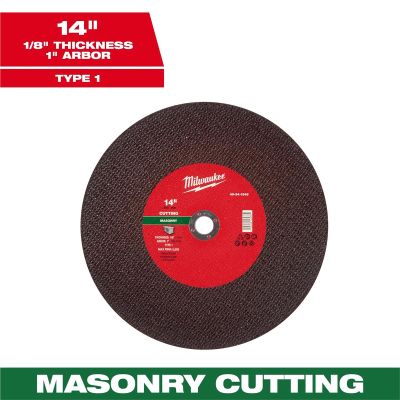 MLW49-94-1945 image(0) - Milwaukee Tool 14" x 1/8" x 20mm Masonry Cut Off Wheel -Type 1