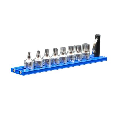 VIMXZNS412 image(0) - VIM Tools 8-Piece XZN Stubby Triple Square Bit Set, 1/4" Drive, on Magrail Rail