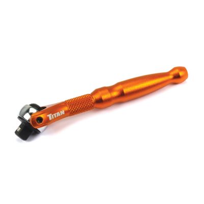 TIT11322 image(0) - Titan 1/4 in. Drive Aluminum Swivel Head Micro Ratchet