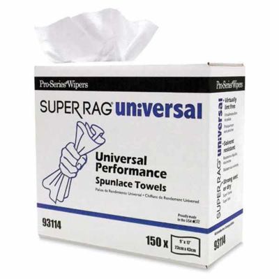 MDI93114 image(0) - MDI Pro-Series Super Rag 93114 High Performance Supreme Towel, 150, 17 in L x 9 in W, Spunlace, White