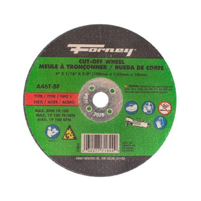 FOR71844 image(0) - Forney Industries Cut-Off Wheel, Metal, Type 1, 4 in x 1/16 in x 3/8 in