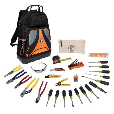 KLE80006 image(0) - Klein Tools Trim-Out Tool Set with Leather Tool Pouch, 6-Piece