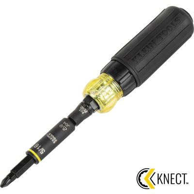 KLE32500HDRT image(0) - Klein Tools KNECT 11-in-1 Ratcheting Impact Rated Screwdriver / Nut Driver