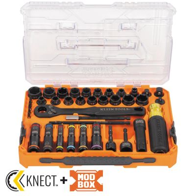 KLE65500KNECT image(0) - Klein Tools KNECT Complete Impact Pass Through and Flip Socket Set, 39-Piece