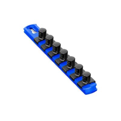 ERN8409 image(0) - Ernst Mfg. 8 Inch Socket Organizer and 7 Socket Clips - 1/2 Inch - Blue