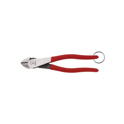 KLED2288TT image(0) - Klein Tools Diagonal Cutting Pliers, High-Leverage, Tie Ring, 8-Inch
