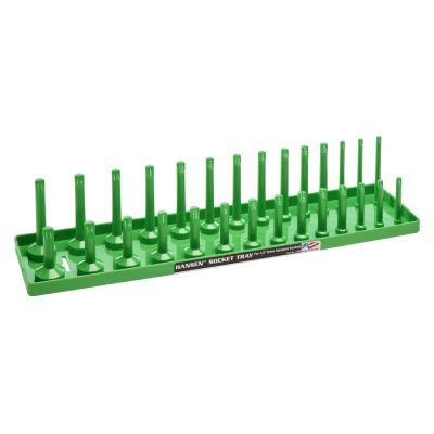 HNE1203 image(0) - Hansen Global 1/2 Inch Standard 2 Row Regular/Deep Socket Holder Tray - Green