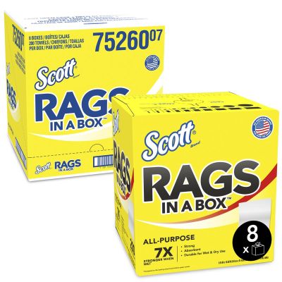 KIM75260 image(0) - Scott Rags in a Box 200-ct, White
