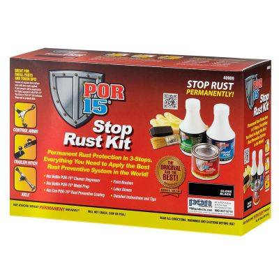 POI40909 image(0) - POR-15 INC 40909 Stop Rust Kit, 4 oz, Black, 6 sq-ft Coverage