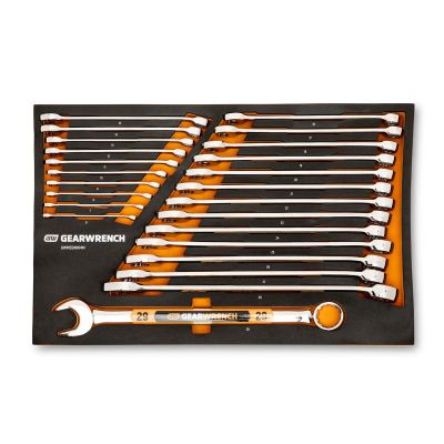 KDTGWMSSWHMM image(0) - GEARWRENCH 24 Piece 12 Point Metric Hi-Viz Long Pattern Combination Wrench Set in Foam Storage Tray