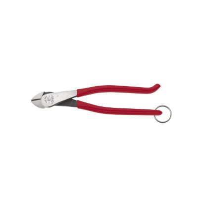KLED2489STT image(0) - Klein Tools Ironworker's Diagonal Cutting Pliers, with Tether Ring, 9-Inch