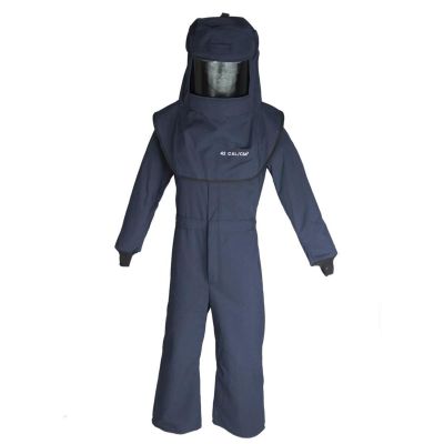 OBRLNS4A-3XL image(0) - OBERON Suit Kit - Arc Flash - 40 Cal LAN - Comes with Hood with Hard Cap and Coveralls - Color: Navy Blue - Size: 3XL