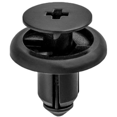 AVC21530 image(0) - AUVECO 21530 Push/Screw-Type with Open End Engine Cover and Fender Liner Retainer, 18 mm Dia Head, Nylon, Black