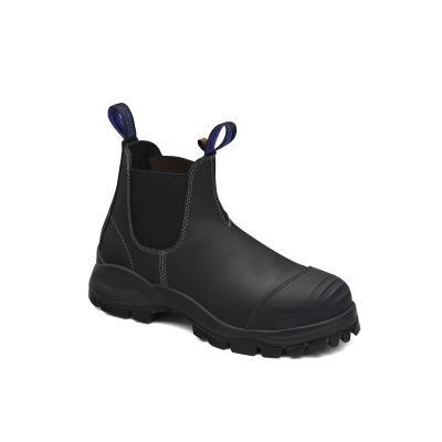 BLU990-105 image(0) - Blundstone Steel Toe Slip-On Elastic Side Boots w/ Kick Guard, Black, AU size 10.5, US size 11.5