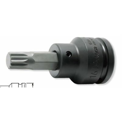 KKN16106-16-M14 image(0) - Ko-ken USA 16106.16-M14 3/4 Sq. Dr. Bit Socket XZN M14 Triple Square Length 76mm