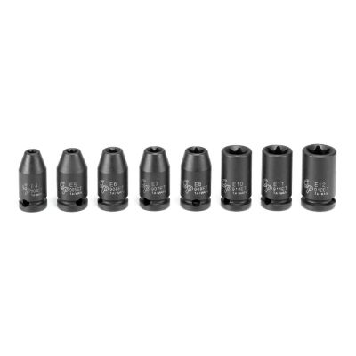 GRE998ET image(0) - Grey Pneumatic 1/4" Drive 8 Piece External Star Impact Socket Set
