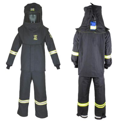 OBRTCG3B-3XL image(0) - OBERON Suit Kit - Arc Flash - 25 Cal TCG - Comes with Hood, Coat and Bib Coveralls - Color: Black - Size: 3XL