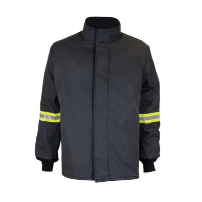 OBRTCG140B-CT-ES-L image(0) - OBERON Coat - Arc Flash - 140 Cal TCG Ultralight - With Escape Strap - Color: Black - Size: Large