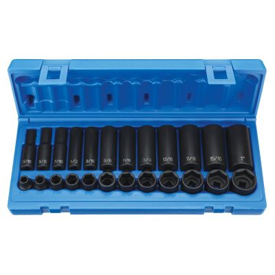 GRE1224RD image(0) - Grey Pneumatic 3/8" Drive 24 Piece Standard & Deep Length Fractional Set