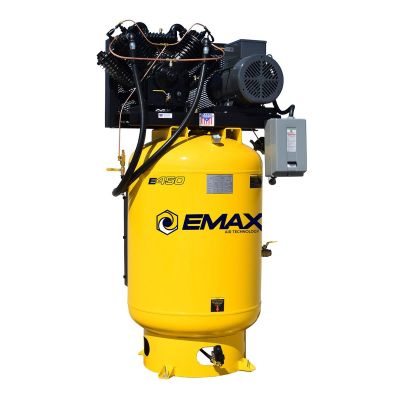 EMXESP07V120V3 image(0) - Emax Compressor Industrial Plus 7.5 HP 3 PH 120 GALLON VERTICAL WITH AIR SILENCER-With Pressure Lube Pump