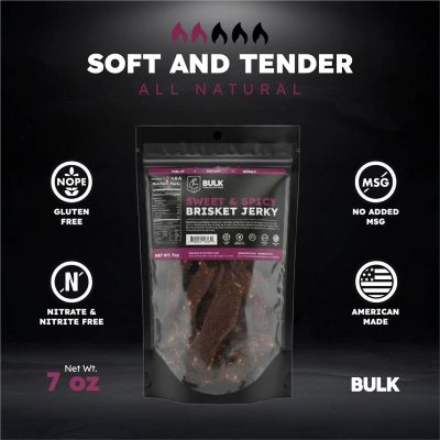 BLOISN-SNSBR-712 image(0) - BULK Jerky Sweet and Spicy Brisket Beef Jerky - 7 ounce Package (12 Packages)