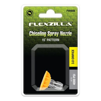 LEGPW4006 image(0) - Flexzilla Quick-Connect Chiseling Spray Nozzle, 1/4", 15&deg;, Yellow, Stainless Steel/Plastic
