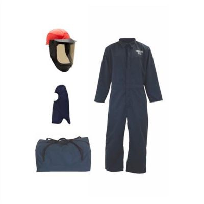 OBRTCG2P-CKE-EL-NB-2X image(0) - OBERON Bag Kit - Arc Flash - 12 Cal TCG2P - EZ Lift PPE - Comes With Coveralls, Hard Cap, Face Shield, Balaclava & Storage Bucket - Color: Navy Blue - Size: 2XL