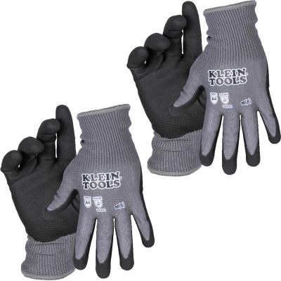 KLE60586 image(0) - Klein Tools Knit Dipped Gloves, Cut Level A2, Touchscreen, X-Large, 2-Pair