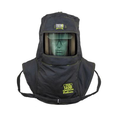 OBRTCG140B-CCHVSL image(0) - OBERON Hood with Hard Cap - Arc Flash - 140 Cal TCG - With Fresh Air Arc Flash Hood Ventilation System & Light - Canadian - Color: Black - Window: True Color Grey (TCG)