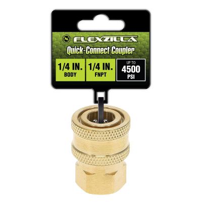 LEGPW3560 image(0) - Flexzilla Quick-Connect Coupler, 1/4" Body x 1/4" FNPT, Brass