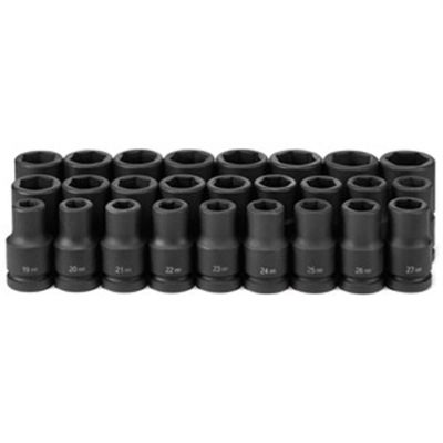 GRE9026MD image(0) - Grey Pneumatic 1" Drive 26 Piece Deep Metric Set 19mm to 44mm