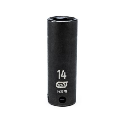 KDT84337N image(0) - GearWrench 3/8 Inch Drive 6 Point Deep Impact Metric Socket 14mm