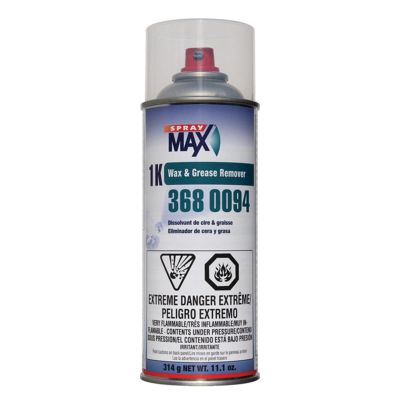 SMX3680094 image(0) - SprayMax 3680094 1K Wax and Grease Remover, 11.1 oz Aerosol Can, Transparent, Liquid, 8 to 11 sq-ft Coverage