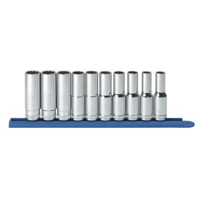 KDT80712 image(0) - GearWrench 10 Piece 1/2 Inch Drive 12 Point Deep Metric Socket Set